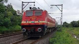 Navratri Day 6 Red  Freshly POHed JHS WAP4 Led TPJSGNR Humsafar Express Curves Out Of Akurdi [upl. by Rubel127]