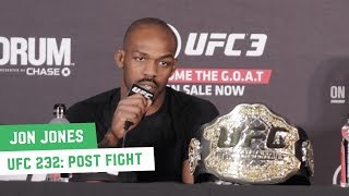 UFC 232 PostFight Press Conference Jon Jones [upl. by Adnamahs]