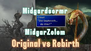 Final Fantasy 7 Rebirth vs Original Midgar Zolom aka Midgardsormr [upl. by Adiasteb188]