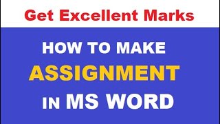 How to make Assignment in MS Word  Format document in MS Word  HOW TO WORK ON MS WORD [upl. by Trisha]