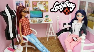 Miraculous Ladybug Marinette DOLL Bedroom  Easy DIY Custom Alya Volpina Doll [upl. by Hirz]