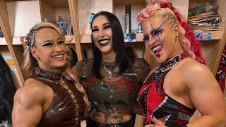 NXT Rhea Ripley Zaria Giulia Stephanie Vaquer Jordynne Grace amp Kelani Jordan Backstage 102924 [upl. by Krishnah]