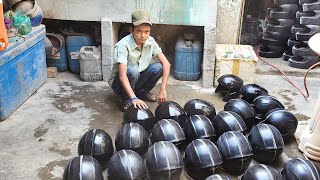 Informative and skillful Process of Bikers Helmet Production Inside a Factory [upl. by Atiruam800]