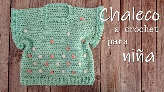 Chaleco FÁCIL a crochet para niña ¡Paso a paso [upl. by Nyrehtak]