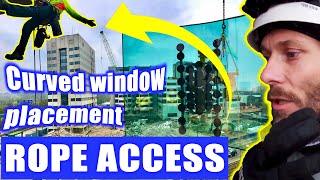 Rope Access Window Placement  Putting in a CURVED window [upl. by Enyedy24]