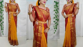 How to wear saree in different StyleSaree wearing new stylesSaree Draping styles Saundaryaa [upl. by Ahsei]