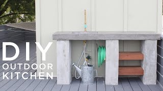 DIY Outdoor Kitchen with Concrete countertops and sink [upl. by Jackie]