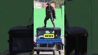 First Look Nicolas Cage as SpiderMan Noir  Epic Car Chase on Set NicolasCage SpiderManNoir [upl. by Jamil]