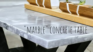 DIY quotMarblequot Concrete Table  w Shou Sugi Ban Base [upl. by Eniladam]