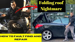 DIY Fault find amp Repair cabriolet folding roof Peugeot 308 GTi [upl. by Aivan822]