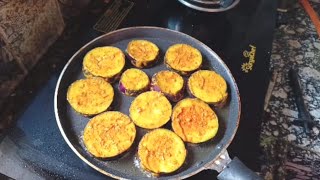 Baigan Tawa Fry Recipe  Baingan Fry Recipe  How To Make Crispy Baigan Fry Recipe baigan asmr [upl. by Dielu]