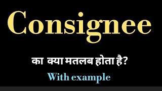 consignee meaning l meaning of consignee l consignee ka hindi mein kya matlab hota hai l vocabulary [upl. by Bausch]