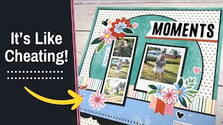 Fast amp Easy Scrapbooking  12x12 Scrapbook Layout Idea [upl. by Adniralc668]