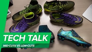 Nike midcut Flyknit boots vs lowcut boots  Which is better  Unisport Tech Talk [upl. by Aihsenyt897]