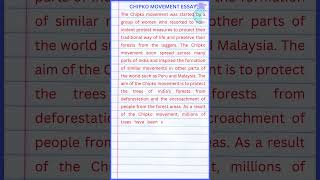 Chipko Movement Essay [upl. by Araeit]