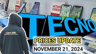 TECNO PRICES UPDATE spark30CGO1Spark20Pro20Pro5GPova5Pro5GCamon305G30Pro5G30PremiervFlip [upl. by Mighell]