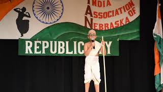 Mahatma Gandhi  Fancy Dress Competition  1st Prize Winner  Republic Day Speech  Jan 26 2024 [upl. by Yoc]