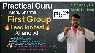 Lead ion test first group  Basic Radical  CBSE XI and XII  Practical Guru Monu Sharma [upl. by Calandra]