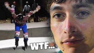 Roller Blader Crashes Pro Scooter Competition Lake Havasu Spring Break [upl. by Ttayh]