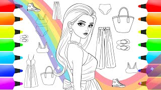 Coloring fashion model clothes  🎨👕 Color your wardrobe and clothes in attractive colours [upl. by Lerud399]