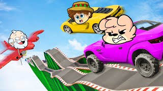 SUPER COCHES vs MEGA RAMPA MORTAL 🛩️💥🚗😂en GTA V con SILVIOGAMER PANCRACIO y PERMON [upl. by Wynn581]