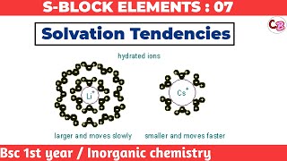 Solvation tendencies of s block elements  s  block elements  bsc 1st year inorganic chemistry [upl. by Allin]