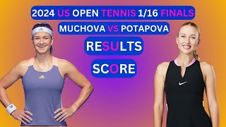 Karolina Muchova vs Anastasia Potapova Results amp Score 2024 US Open Tennis 116Finals [upl. by Banna]