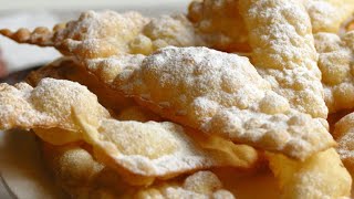 CHIACCHIERE DI CARNEVALE Frappe Bugie Crostoli DOLCE FACILE E VELOCE [upl. by Neeneg]