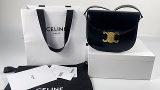 CELINE BESACE CLEA IN SHINY CALFSKINBLACK [upl. by Anehsat]