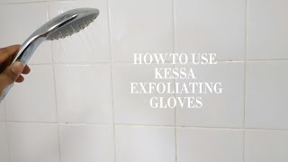 How to use Kessa Exfoliating Gloves Deep Exfoliating Shower Routine for Glowing Skin ✨ [upl. by Hareemas]