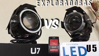 COMO SON LAS EXPLORADORAS LED U5 Y U7 UNBOXING  FAROS LED MOTOCICLETA  MOTO ACCESORIOS [upl. by Darbee207]