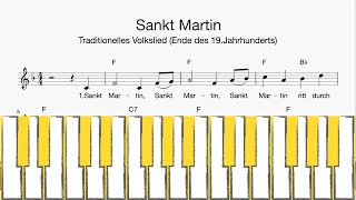 Klavier Sankt Martin Klaviatur Melodie Akkorde Text [upl. by Markland]