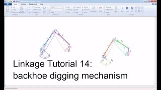 Linkage Tutorial 14 backhoe digging mechanism mô phỏng cơ chế máy  vui ven toan [upl. by Drawde383]