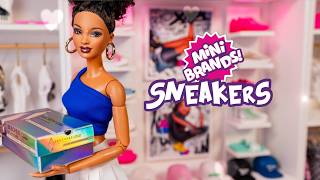 Trying Mini Brands Sneakers On Barbie  DIY Sneaker Closet Display  IKEA Shelves [upl. by Ahseenat]