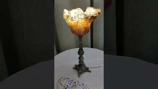 Antique brass lamp base with stunning flame shadeepoxy [upl. by Sidras723]