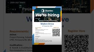 Stantec Walkin Drive for Project Control Professionals career project hiring [upl. by German]