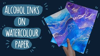 How To Use Alcohol Inks on Watercolor Paper  2 Paintings  Alcohol Ink Tutorial Beginner Friendly [upl. by Victory]