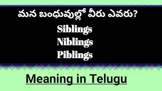 SiblingsNiblingsPiblings meaning in Telugu teluguuseful [upl. by Hu]