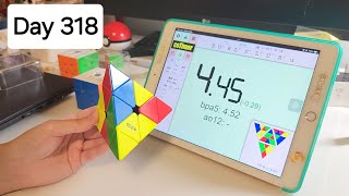 1 Year Cubing Pyraminx Challenge Day 318365 ao5 452  Noob Cuber [upl. by Naik905]