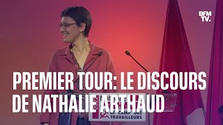 Présidentielle le discours de Nathalie Arthaud à lissue du premier tour [upl. by Ludmilla]