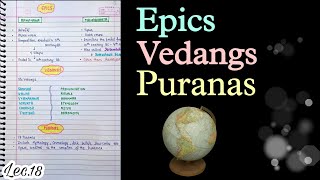 The Vedic LiteratureThe Epics Vedangs Puranas  Lec18  handwritten notes  An Aspirant [upl. by Urbannal]