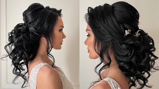 Curly low bun wedding hairstyle [upl. by Asirret]