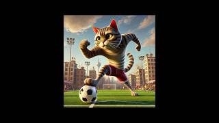 Cat is playing football amazingly 😁viralreels youtubeshorts angrycat viralshorts ytshort ai [upl. by Dorsy]