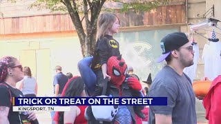 Fourth annual ‘Trick or Treat on the Street’ brings spooky good time to Kingsport [upl. by Eselahc]