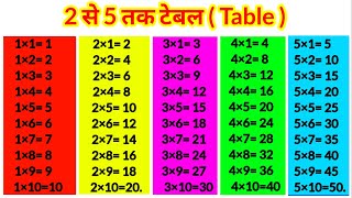 Table  Table 2 se 5 tak  Five tak table  5 Tak table  pahada [upl. by Ahsatin]