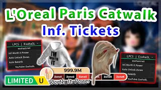 UGCs LIMITED LOreal Paris Catwalk Simulator  Inf Tickets  Auto Rebirth Script [upl. by Bunder]