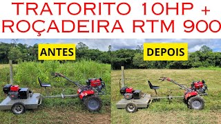 ⚠️ INCRÍVEL O TESTE QUE FIZ COM O TRATORITO 10HP BRANCO  ROÇADEIRA RTM900  CONFIRA AGORA 🚜👍 [upl. by Nimref]