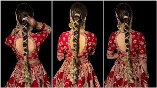 TRENDING BRIDAL BRAID HAIRSTYLE TUTORIAL  PARANDI STYLE  LACE BRAID [upl. by Nnahgiel]