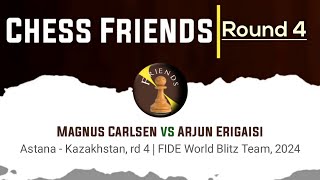 Magnus Carlsen vs Arjun Erigaisi  Astana  Kazakhstan rd 4  FIDE World Blitz Team 2024 [upl. by Akire]