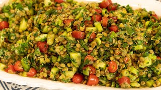 GREEK STYLE LENTIL TABBOULEH Vegan Lenten Recipes [upl. by Akemahs91]